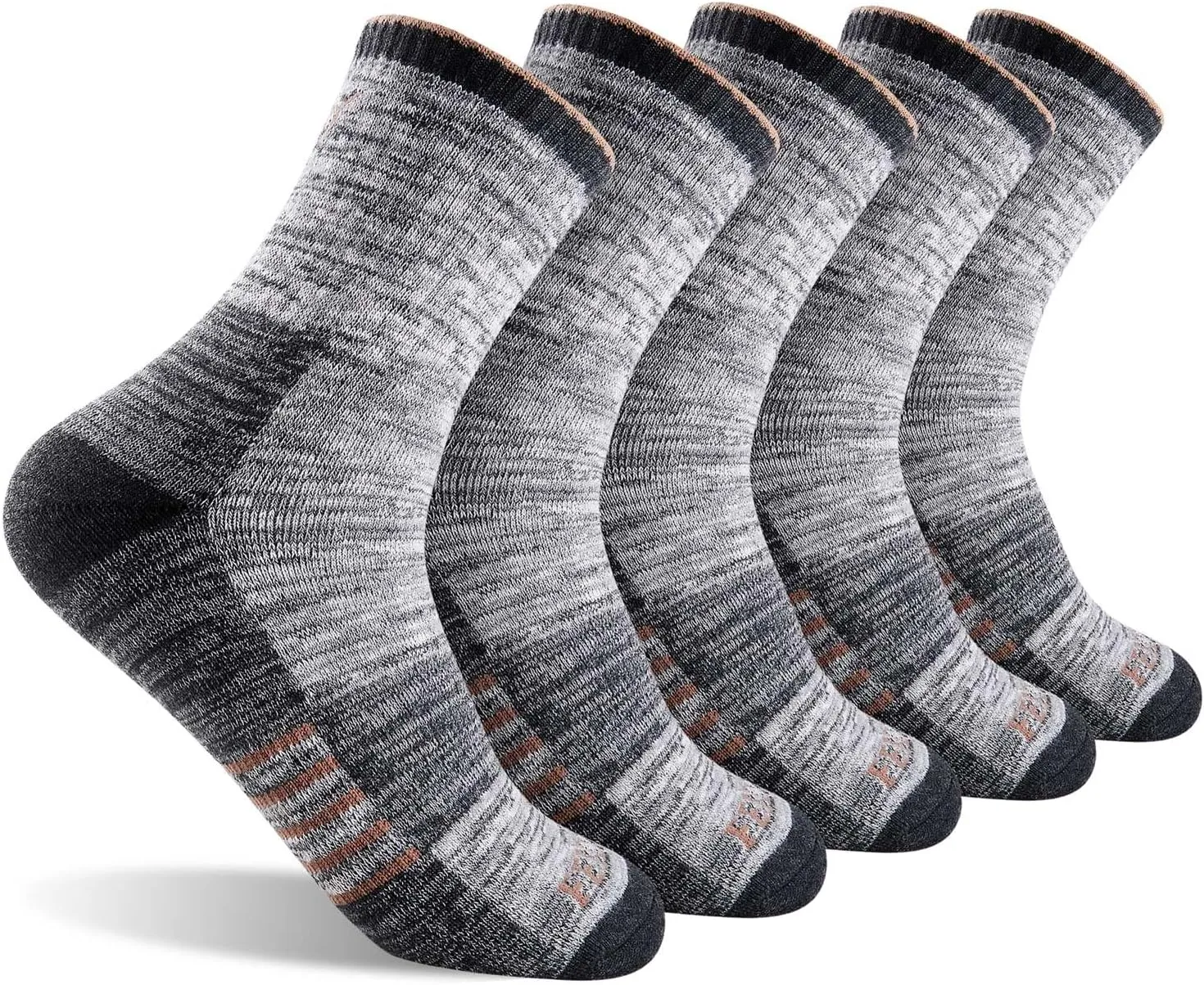 FEIDEER Men's Women's Hiking Walking Socks, Unisex Moisture Wicking Cotton Cushion Ankle Quarter Crew Socks with Arch Support