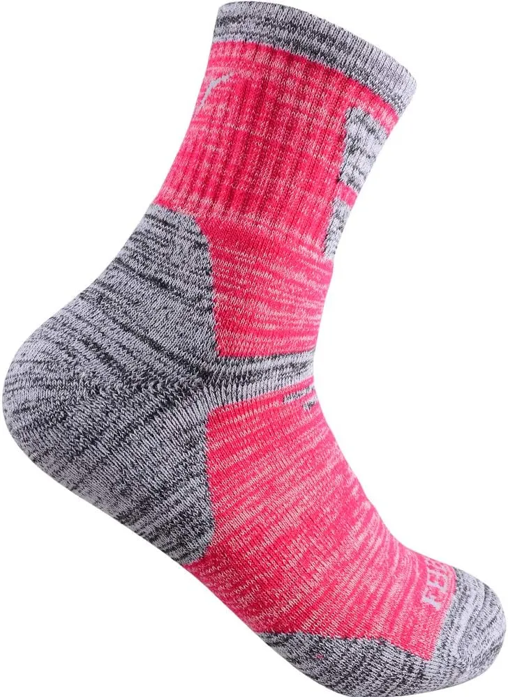 FEIDEER Women's Hiking Walking Socks, 4-Pack Outdoor Recreation Socks Wicking Cushion Crew Socks