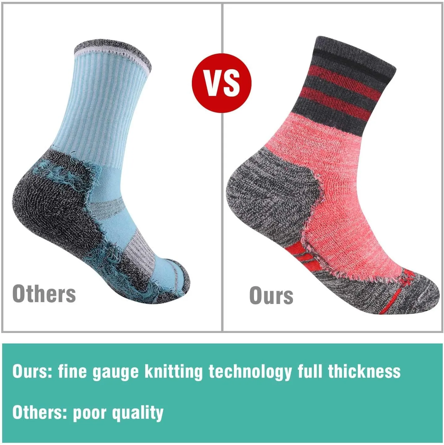 FEIDEER Women's Hiking Walking Socks, 4-Pack Outdoor Recreation Socks Wicking Cushion Crew Socks