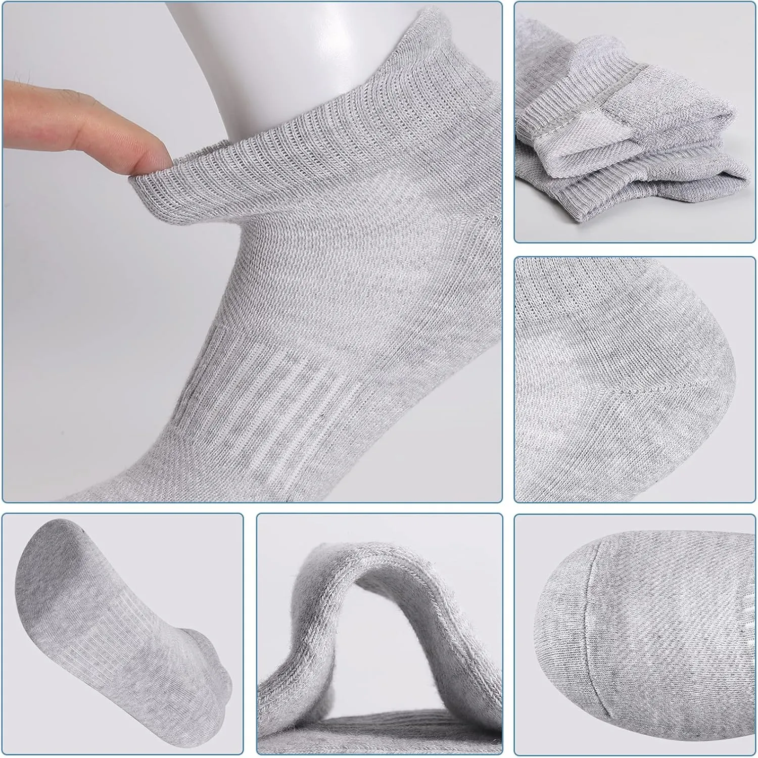 Felicigeely Ankle Athletic Running Socks Low Cut Sports Socks Breathable Cushioned Tab Socks for Men Women 6 Pairs