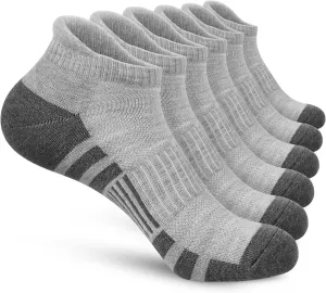 Felicigeely Ankle Athletic Running Socks Low Cut Sports Socks Breathable Cushioned Tab Socks for Men Women 6 Pairs