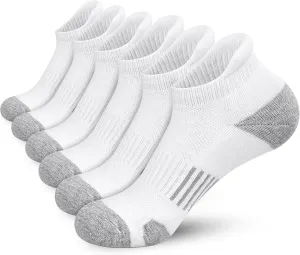 Felicigeely Ankle Athletic Running Socks Low Cut Sports Socks Breathable Cushioned Tab Socks for Men Women 6 Pairs