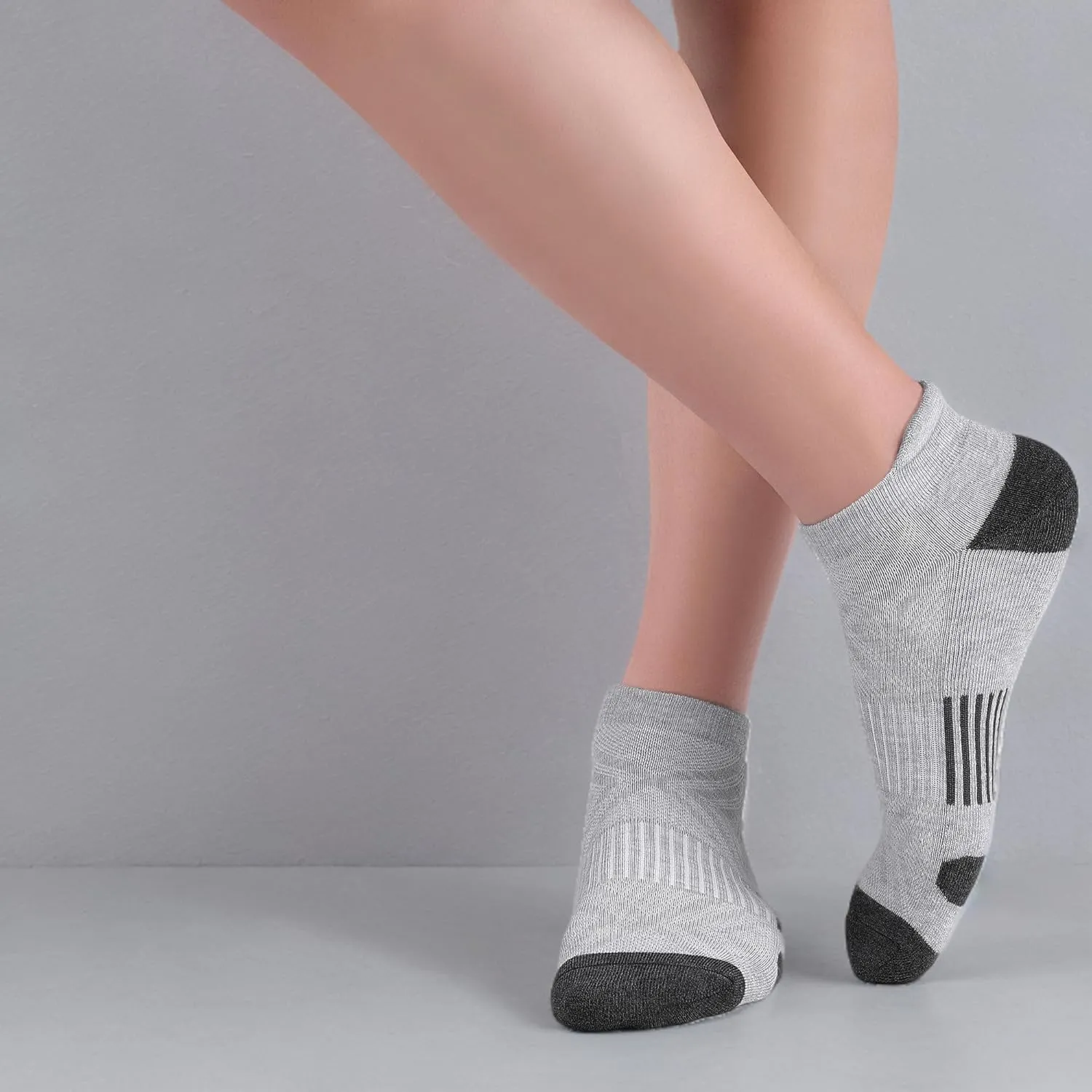 Felicigeely Ankle Athletic Running Socks Low Cut Sports Socks Breathable Cushioned Tab Socks for Men Women 6 Pairs
