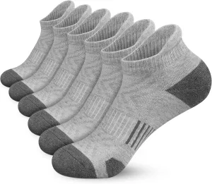 Felicigeely Ankle Athletic Running Socks Low Cut Sports Socks Breathable Cushioned Tab Socks for Men Women 6 Pairs
