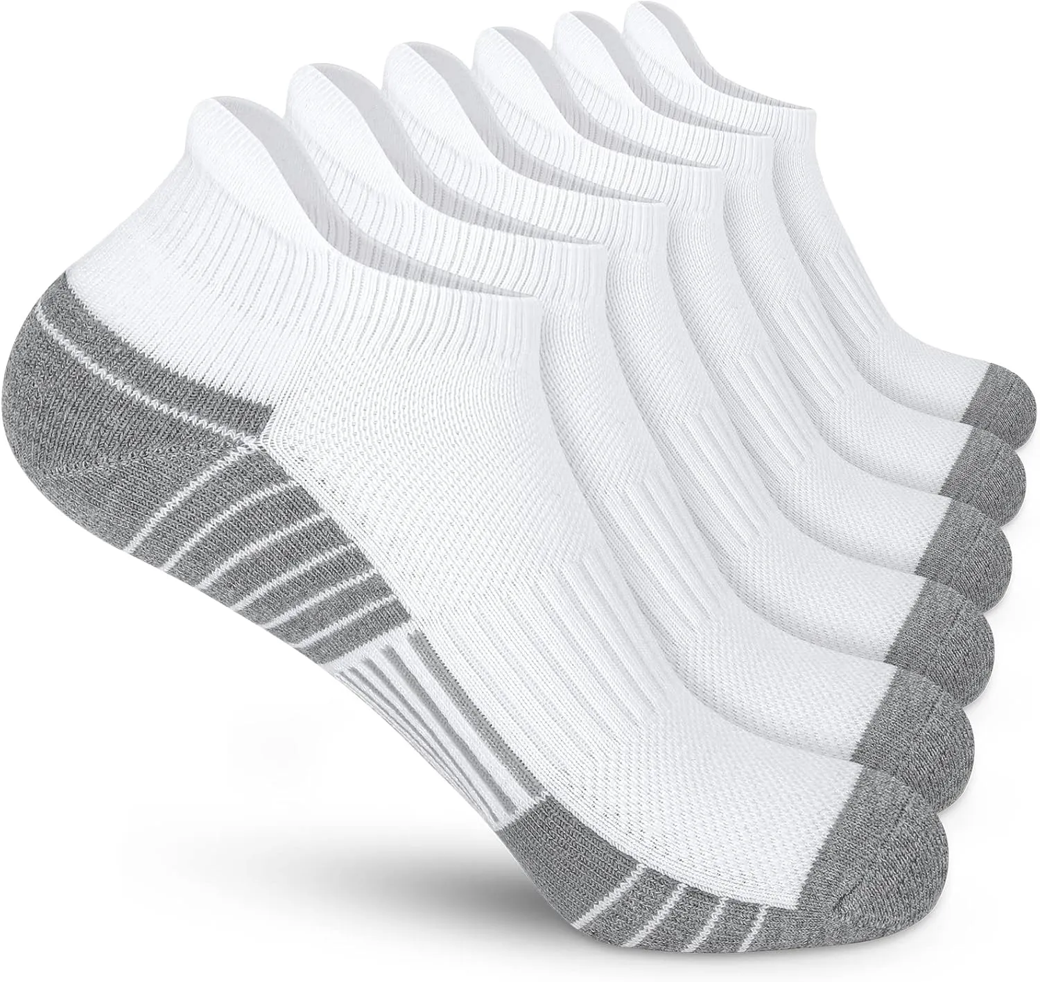 Felicigeely Ankle Athletic Running Socks Low Cut Sports Socks Breathable Cushioned Tab Socks for Men Women 6 Pairs