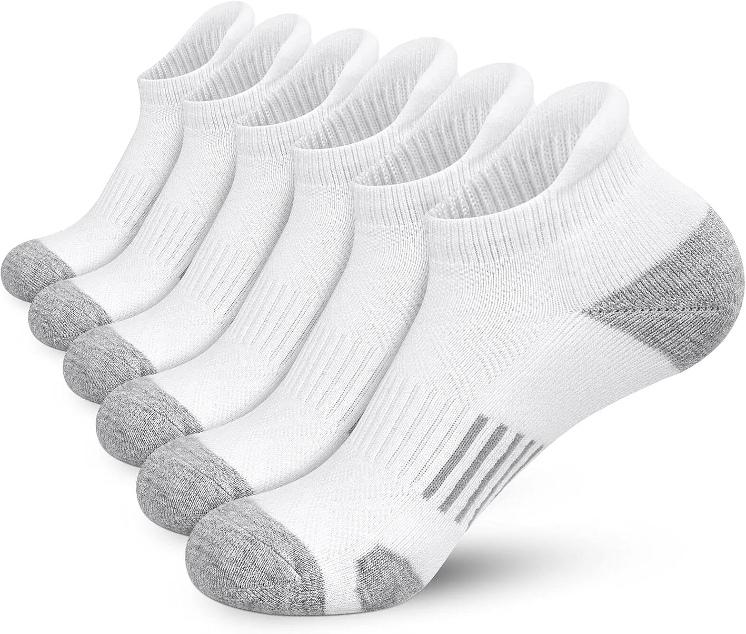 Felicigeely Ankle Athletic Running Socks Low Cut Sports Socks Breathable Cushioned Tab Socks for Men Women 6 Pairs