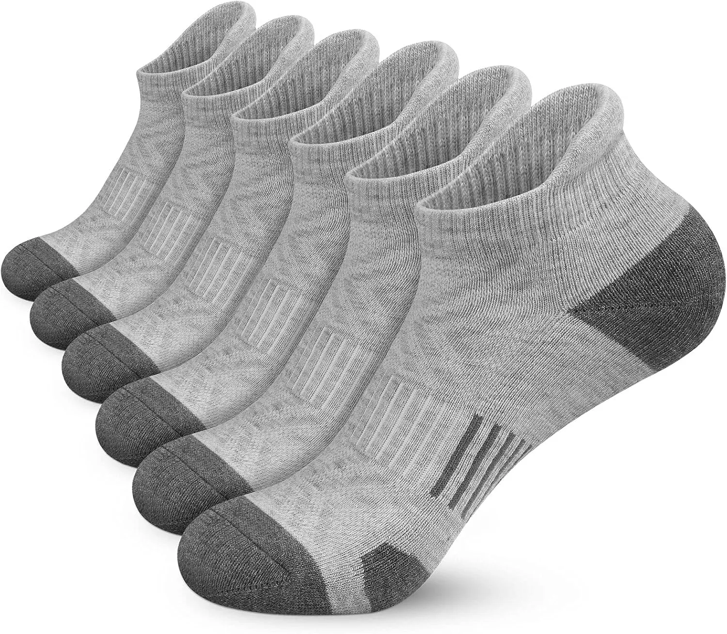 Felicigeely Ankle Athletic Running Socks Low Cut Sports Socks Breathable Cushioned Tab Socks for Men Women 6 Pairs