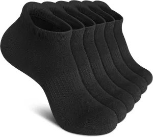 Felicigeely Ankle Athletic Running Socks Low Cut Sports Socks Breathable Cushioned Tab Socks for Men Women 6 Pairs