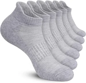 Felicigeely Ankle Athletic Running Socks Low Cut Sports Socks Breathable Cushioned Tab Socks for Men Women 6 Pairs