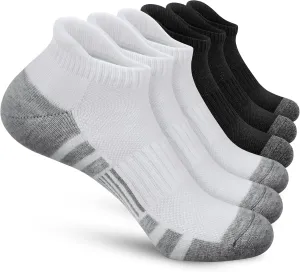 Felicigeely Ankle Athletic Running Socks Low Cut Sports Socks Breathable Cushioned Tab Socks for Men Women 6 Pairs
