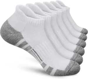 Felicigeely Ankle Athletic Running Socks Low Cut Sports Socks Breathable Cushioned Tab Socks for Men Women 6 Pairs
