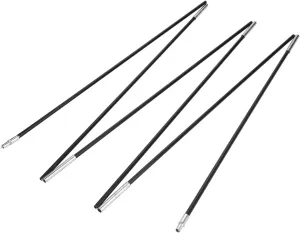 Fiberglass Camping Tent Poles, Multi Sections Foldable and Retractable Rods, Portable Lightweight with Black for 1-2 Person Camping Tent