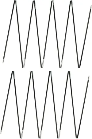 Fibreglass Tent Poles Replacement, Pre Assembled Black Tent Poles, Lightweight Replacement Tent Poles for Hiking, Backpacking