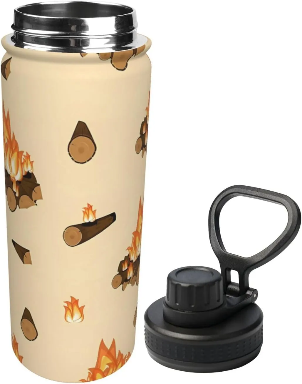 Fire and Wood Sports Water Bottle 18 Oz Stainless Steel Sports Insulated Kettle for Travel Outdoor Gym