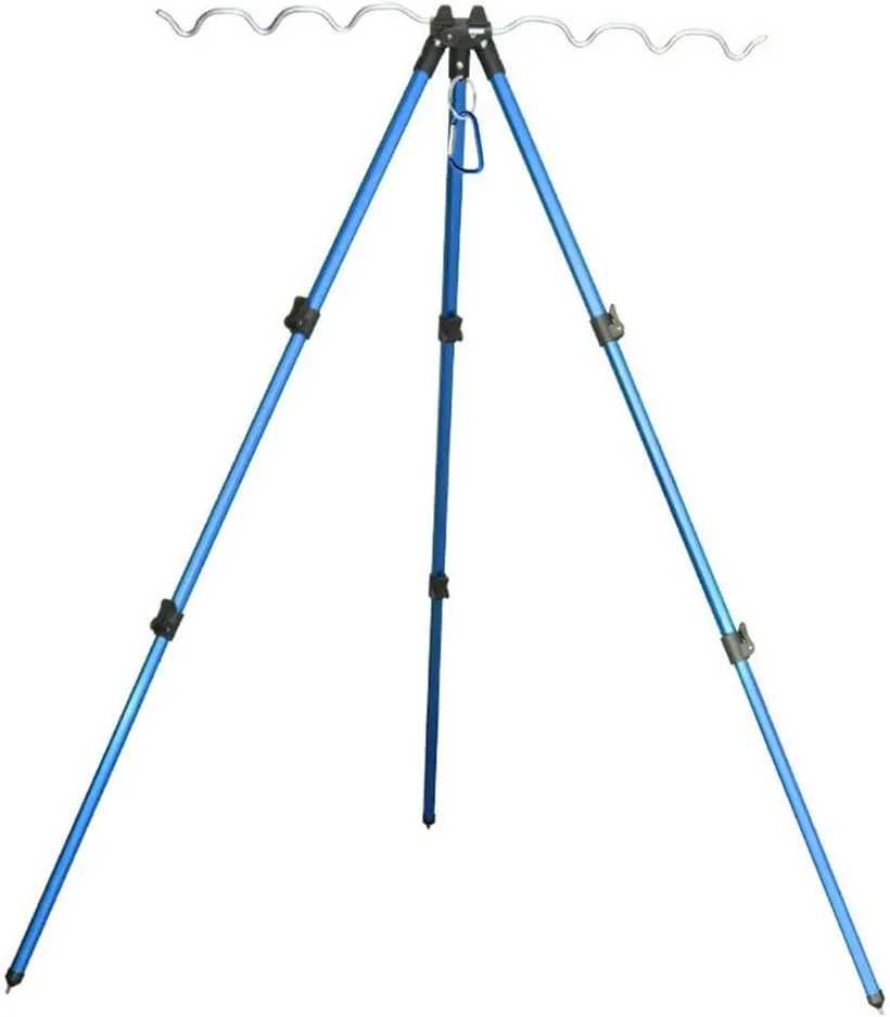 Fishing Rod Holder, Fishing Rod Tripod Standing Telescoping Aluminum Alloy Fishing Rod Holder for Easy Storage