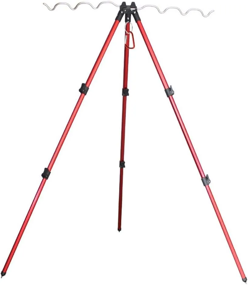Fishing Rod Holder, Fishing Rod Tripod Standing Telescoping Aluminum Alloy Fishing Rod Holder for Easy Storage