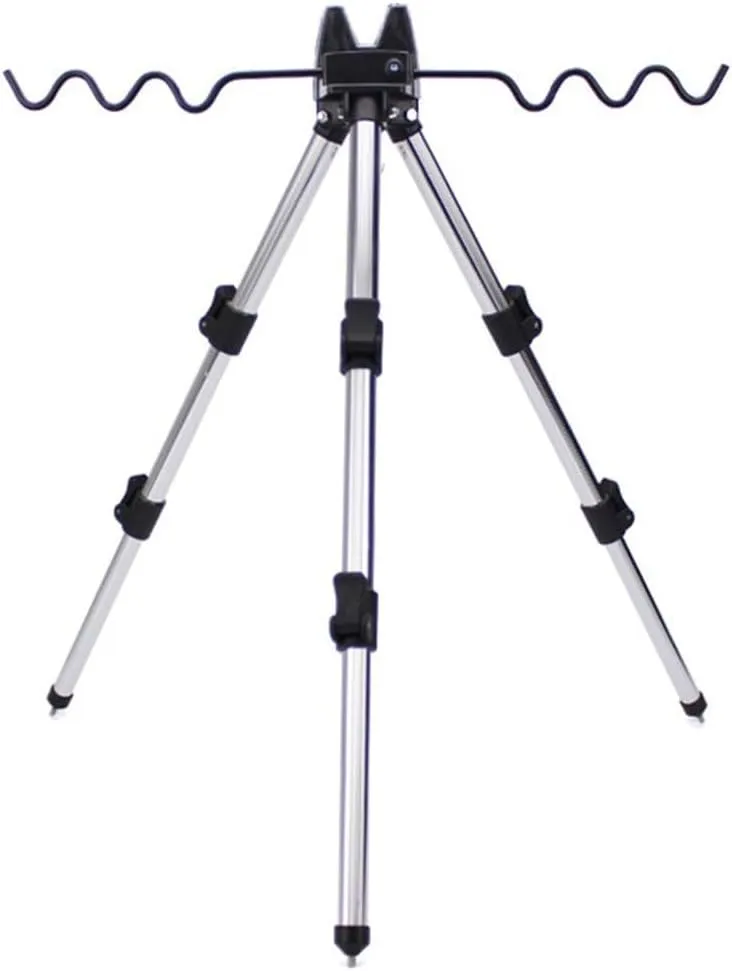 Fishing Rod Holder, Fishing Rod Tripod Standing Telescoping Aluminum Alloy Fishing Rod Holder for Easy Storage