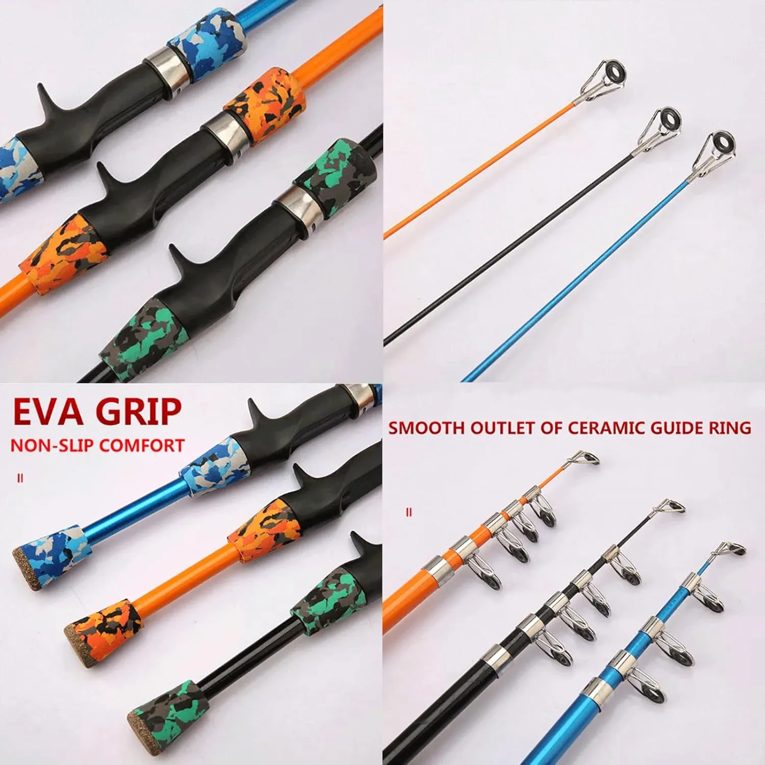 Fishing Rods 1.3M 1.5M 1.8M Telescopic Fishing Rod Lightweight Portable Fish Rod Comfortable EVA Handle Fishing Rod Fishing Accessories