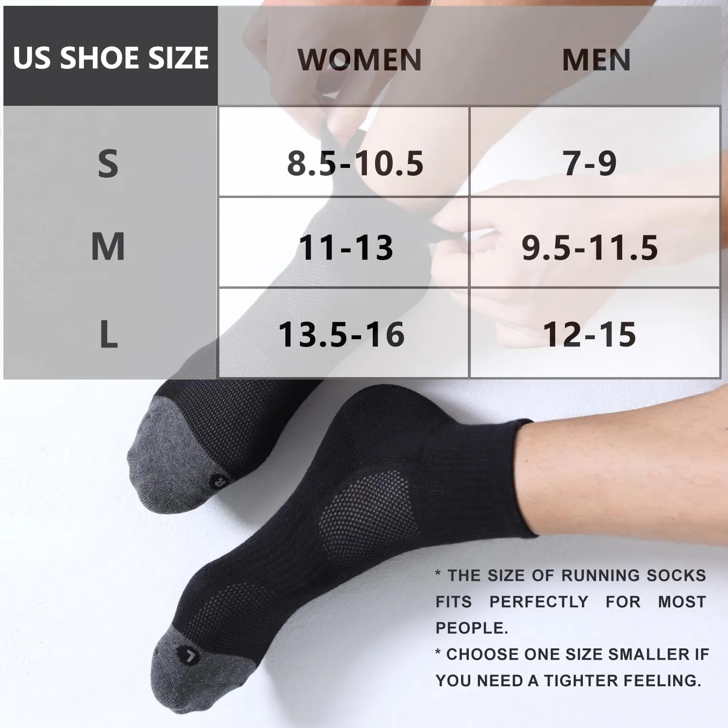 FITRELL 6 Pack Men's Athletic Ankle Socks Cushioned Sports Running Socks 7-9/9-12/12-15