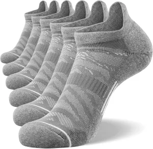 FITRELL Men's 6 Pack Ankle Running Socks Low Cut Cushioned Athletic Sports Socks 7-9/9-12/12-15