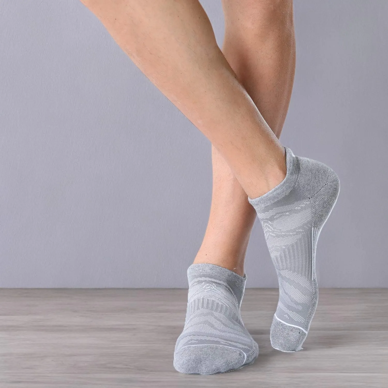 FITRELL Men's 6 Pack Ankle Running Socks Low Cut Cushioned Athletic Sports Socks 7-9/9-12/12-15