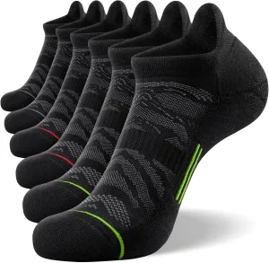 FITRELL Men's 6 Pack Ankle Running Socks Low Cut Cushioned Athletic Sports Socks 7-9/9-12/12-15