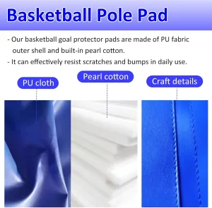 Fits 4" 5" 6" 8" Dia Basketball Hoop Protector Padding, UV-Resistant Garage Patio Awning Playground Pole Pads, Custom Round Pads for Basketball Poles All Weather(Blue,Dia 140mm (5 1/2in))