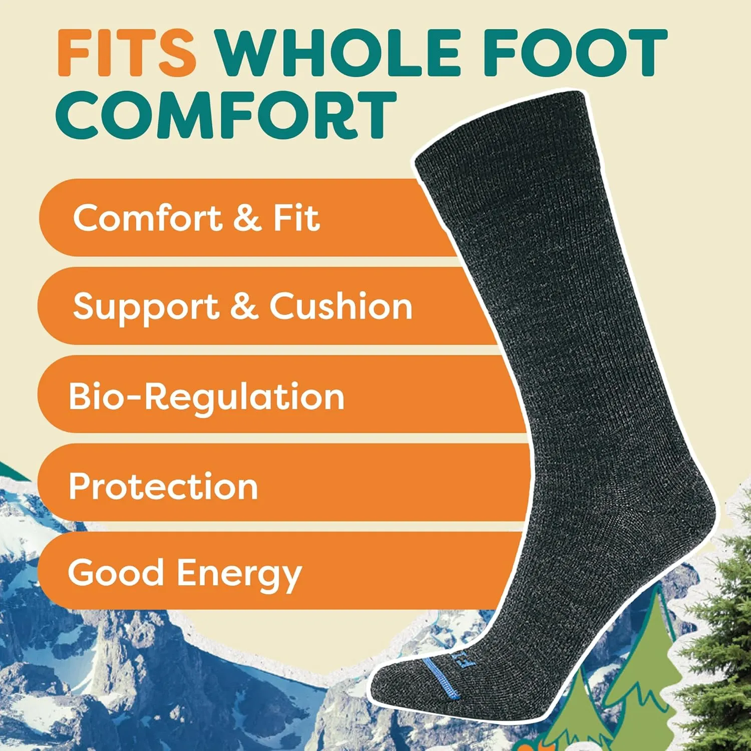 FITS Business Crew Fine Merino Wool Socks For Men and Women, Breathable, Odor Resistant, Lightweight, Whole Foot Comfort