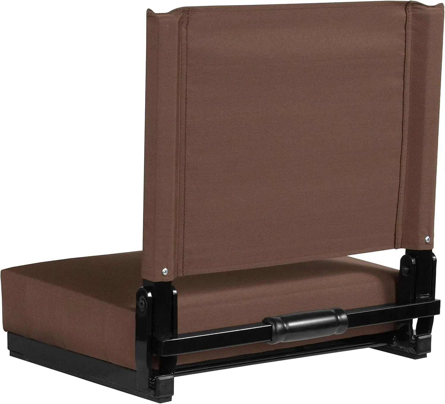 Flash Furniture Grandstand Portable Stadium Seat for Bleachers or Benches, Folding Padded Stadium Chair with Carrying Handle, 500 lb. Weight Capacity, Brown