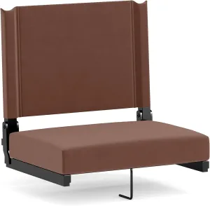 Flash Furniture Grandstand Portable Stadium Seat for Bleachers or Benches, Folding Padded Stadium Chair with Carrying Handle, 500 lb. Weight Capacity, Brown