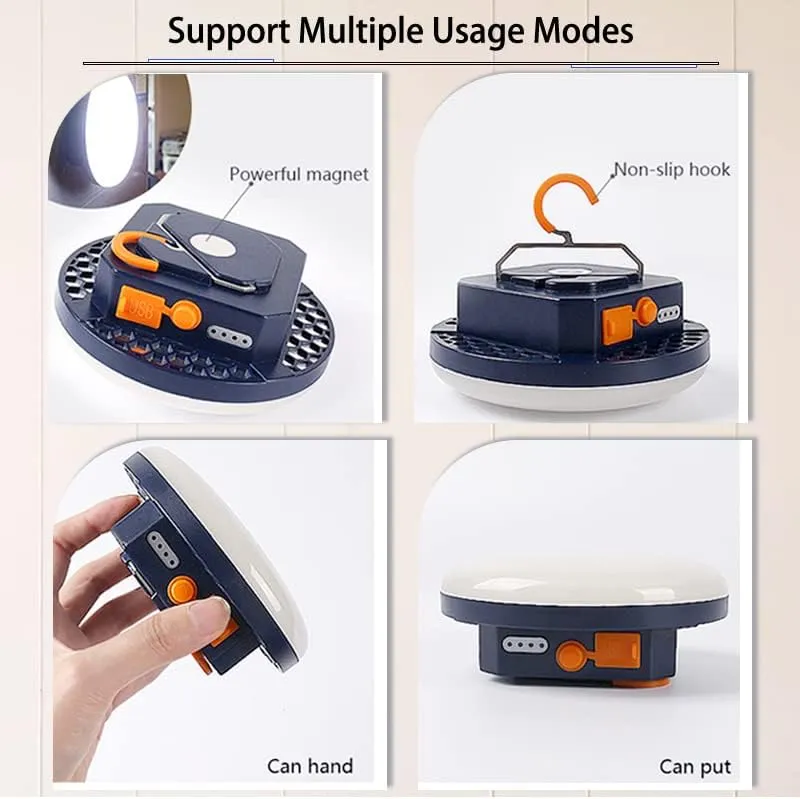 Flashlight Portable LED Camping Lantern Rechargeable Light with Magnet, Power Bank , IPX4 Waterproof Tent Light Power Failure Emergency Survival Kits (Warm Light, F02-300W)