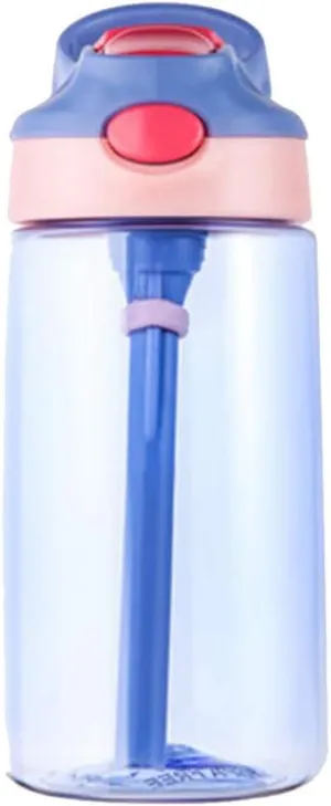 Flip Led Straw Water Drink Bottle Sport Hydration Cycling Hiking Camping Tritan (480ML, Purple)