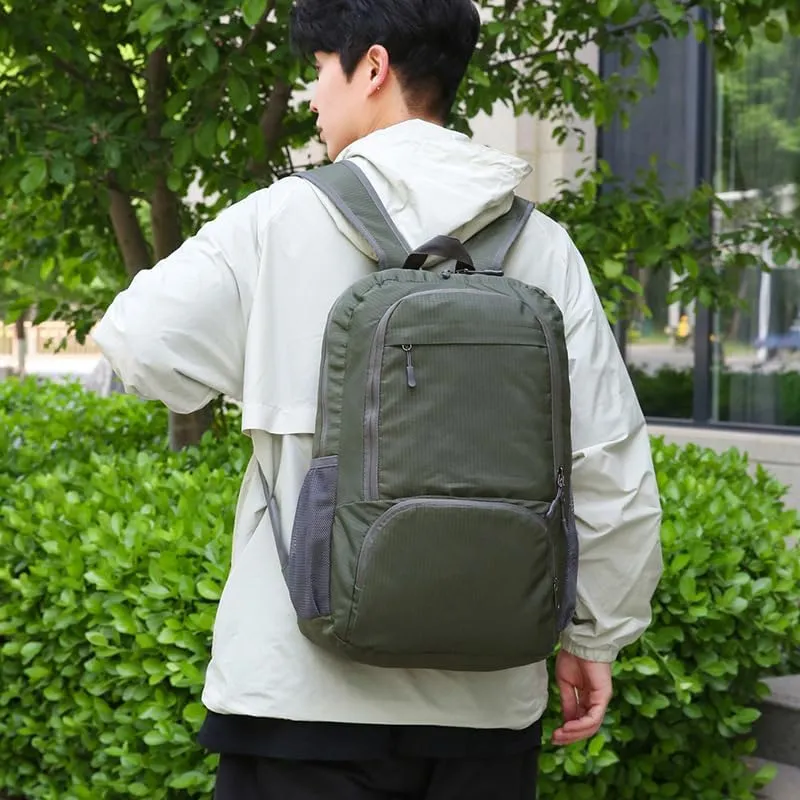 Foldable Backpack Lightweight Packable Hiking Daypack Large Capacity Outdoor Cycling Travel Bag for Gym Climbing Trekking (Green)
