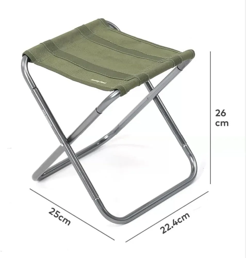 Foldable Camping Chair Set of 2，Small Portable Aluminum Alloy Chair，Lightweight Folding Stool for Outdoors Fishing, Travel, Picnic(Black,1 Pack)