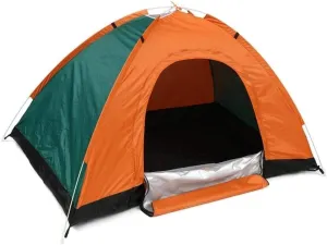 Foldable Waterproof Single-Door Free-to-Build Automatic Quick-Opening Outdoor Travel Camping Tent Beach Sun Shelter (Green) (Orange and Green)