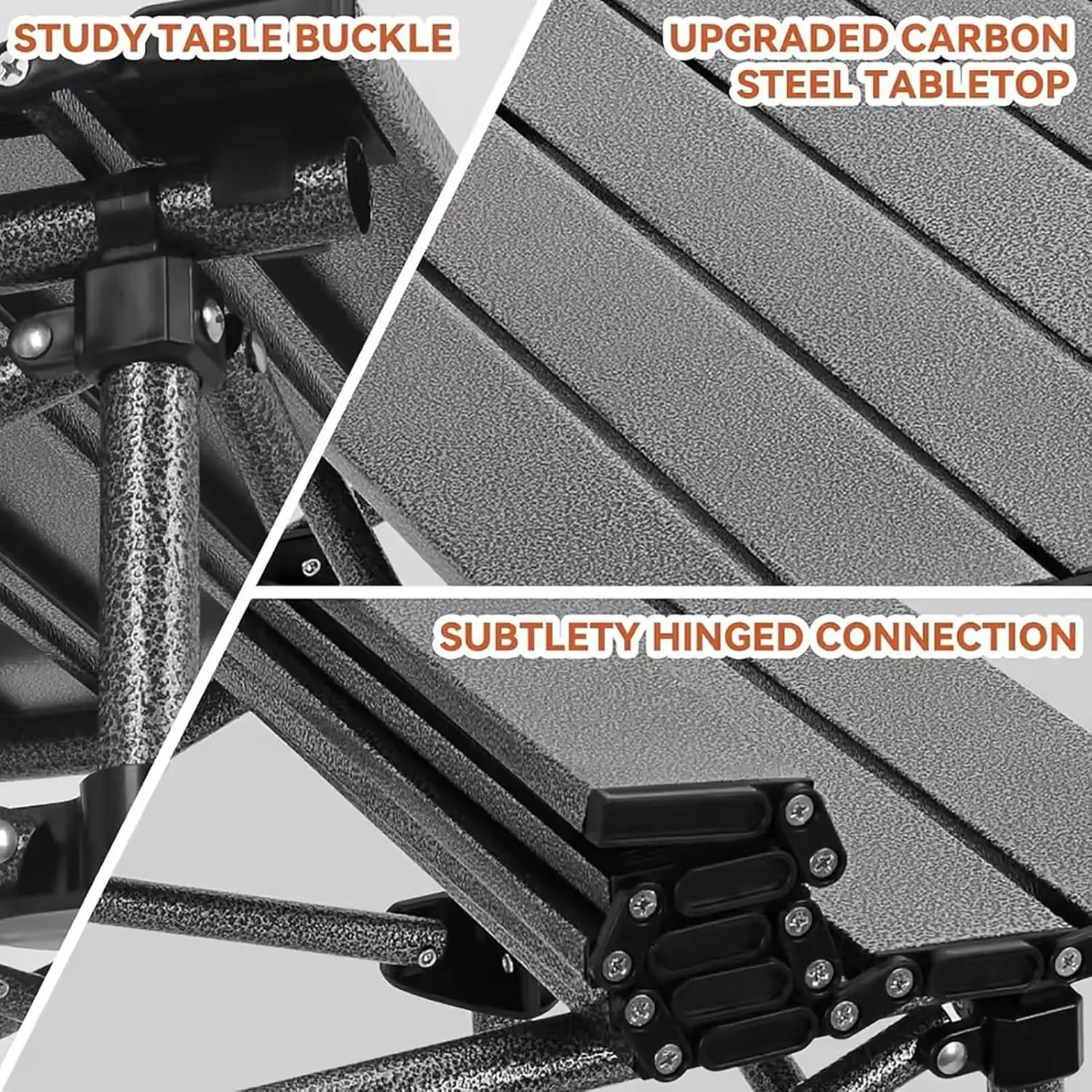 Folding Camping Chair 3 Pack for Adults, Large Folding Lawn Chairs Set of 2 with Table, Outdoor Camping Chairs Set for Lawn, Picnic,Black