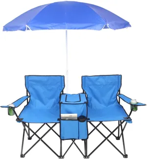 Folding Camping Chair with Mesh Cup Holder Fabric Steel Frame Portable Collapsible Padded Arm Chair for Outdoor (3 Pcs Set)