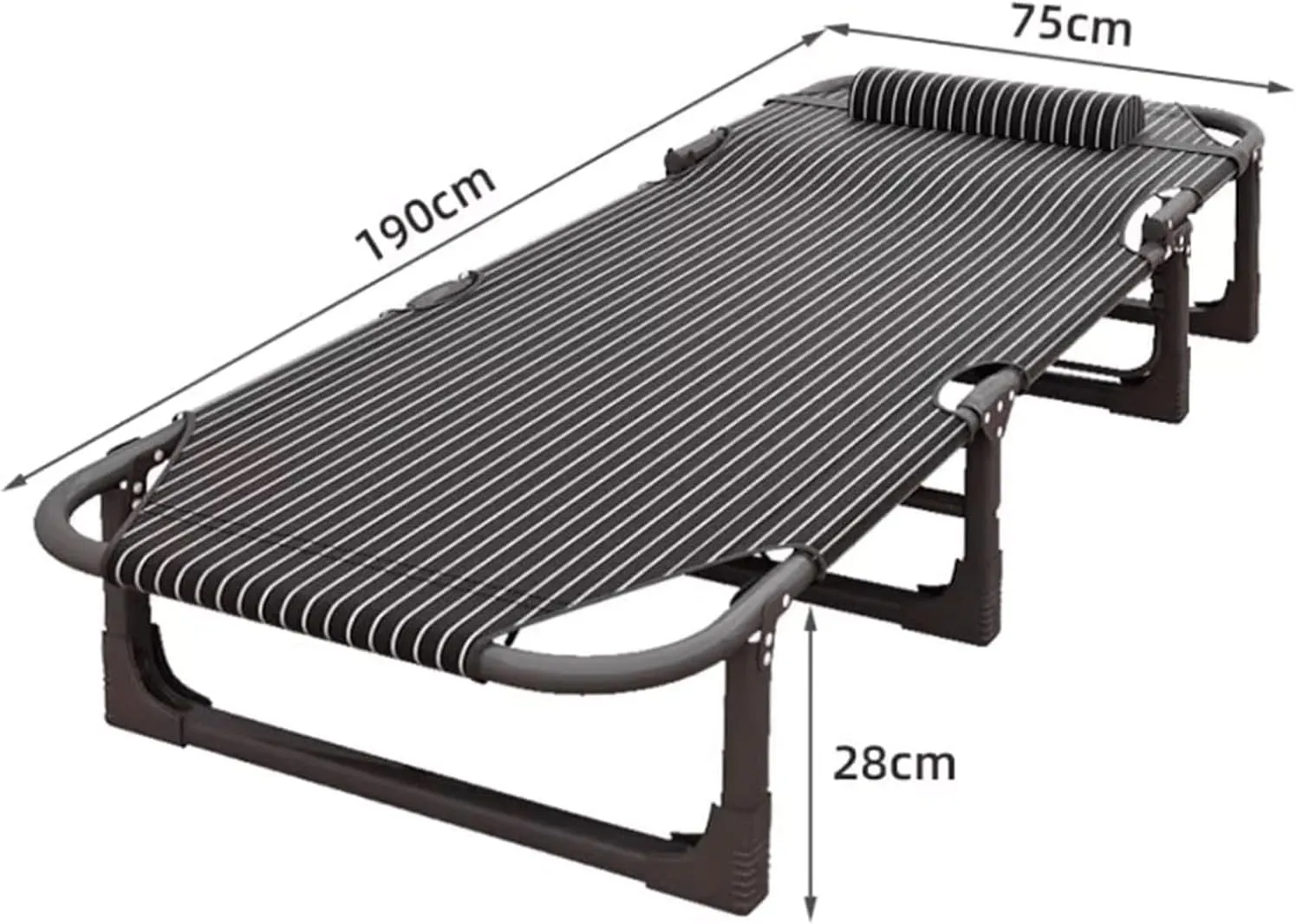 Folding Camping Cot Steel Camping Cots 4-Position Adjustable Backrest Cots for Camping Load 180kg Camping Cots for Adults