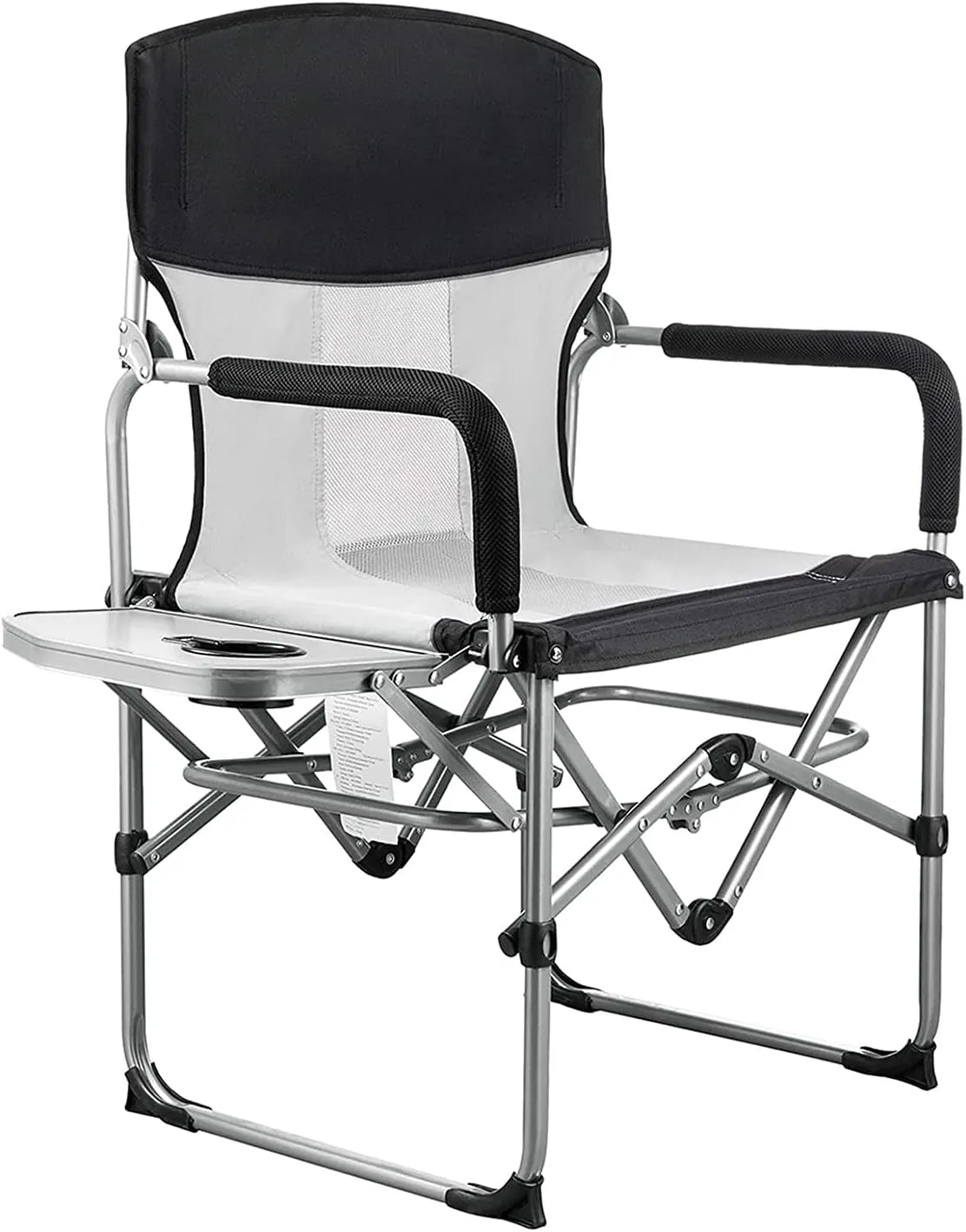 Folding Camping Directors Beach Chairs with Side Table and Handle Compact Strong Sturdy Aluminum Mesh Chair for Outdoor Travel Hiking Picnic