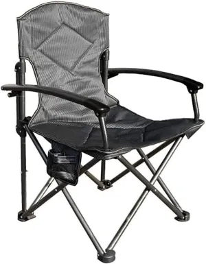 Folding Camping Padded Deck Chair Aluminum Alloy Folding Chair Outdoor Portable Comfortable Back Armchair with Cup Holder Side Storage Bag Chairs Foldable