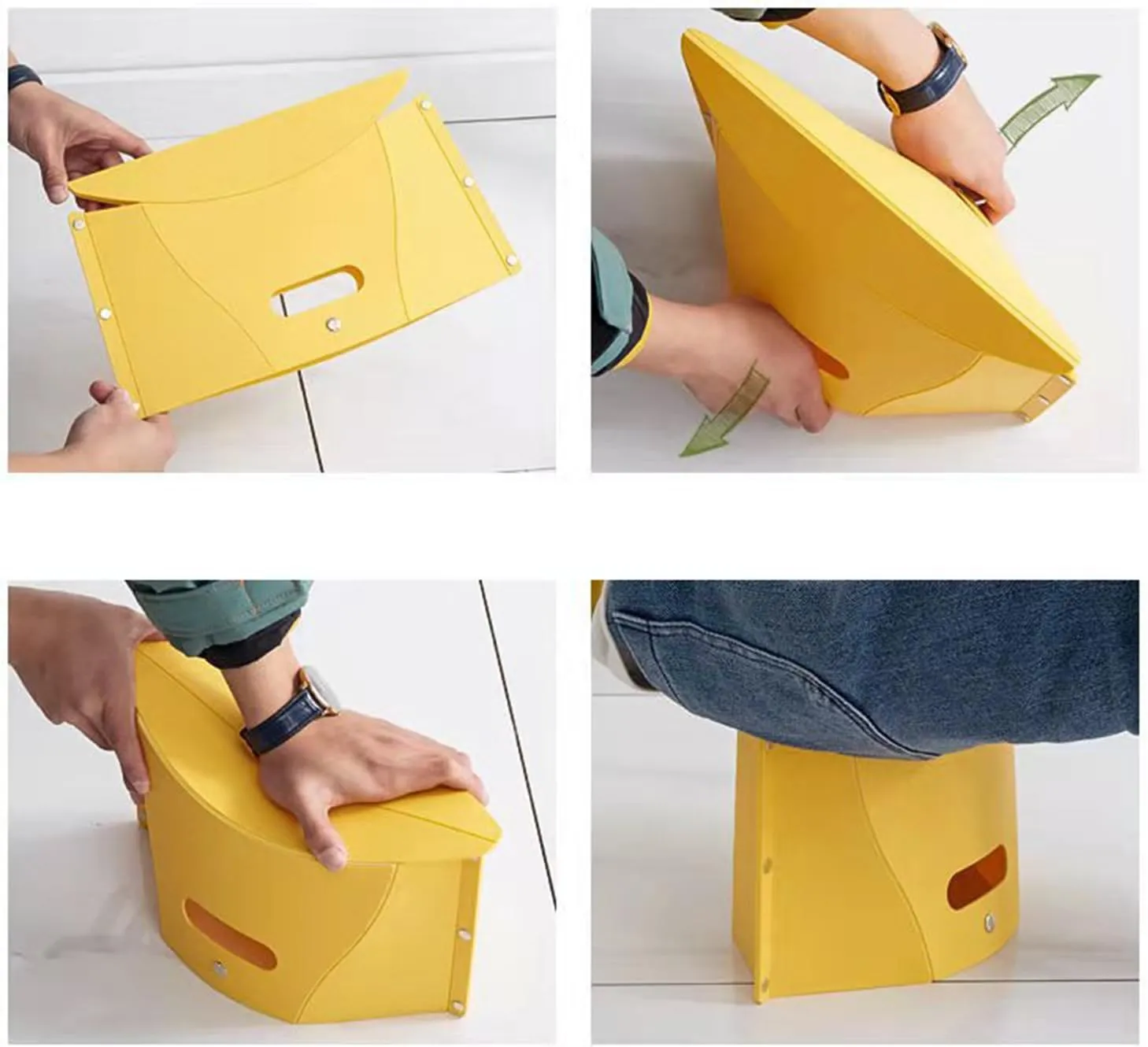 Folding Camping Stool, Portable Camping Hiking Stool Lightweight Collapsable Foldable Chair, Plastic Camping Fishing Low Chair for Camping Fishing Hiking BBQ (L (45x15x26))