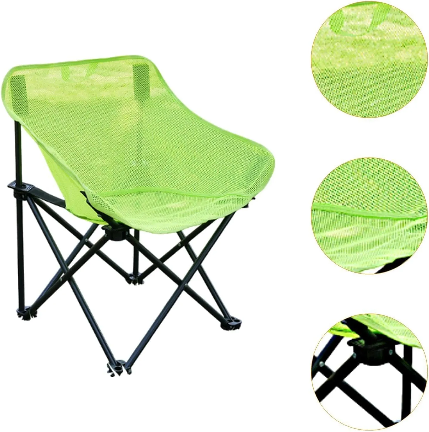 Folding Chair Camping Chair Foldable Heavy Duty Breathable with Carrying Bag for Adults for Yard Fishing Garden Hiking BBQ, Green