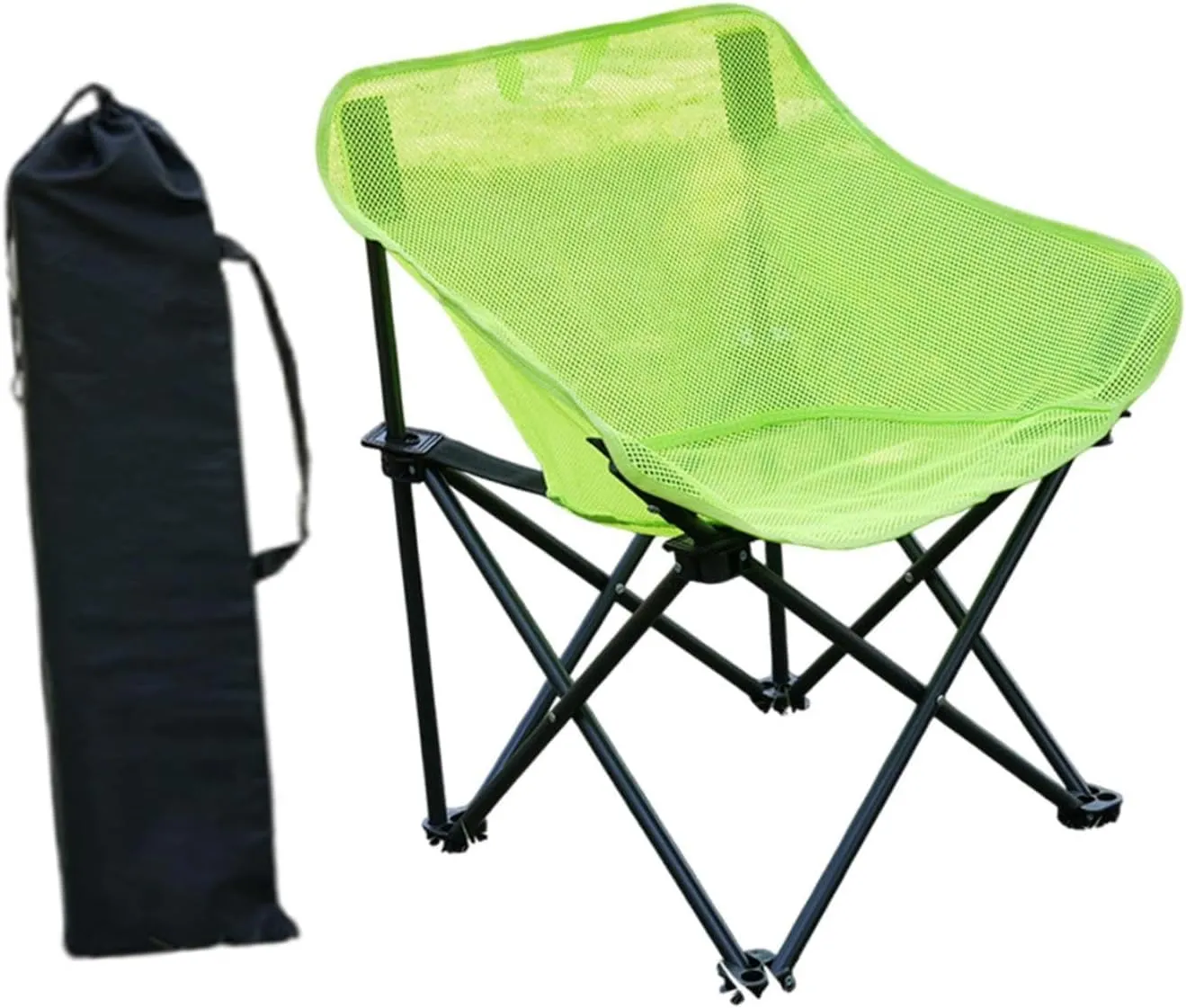 Folding Chair Camping Chair Foldable Heavy Duty Breathable with Carrying Bag for Adults for Yard Fishing Garden Hiking BBQ, Green