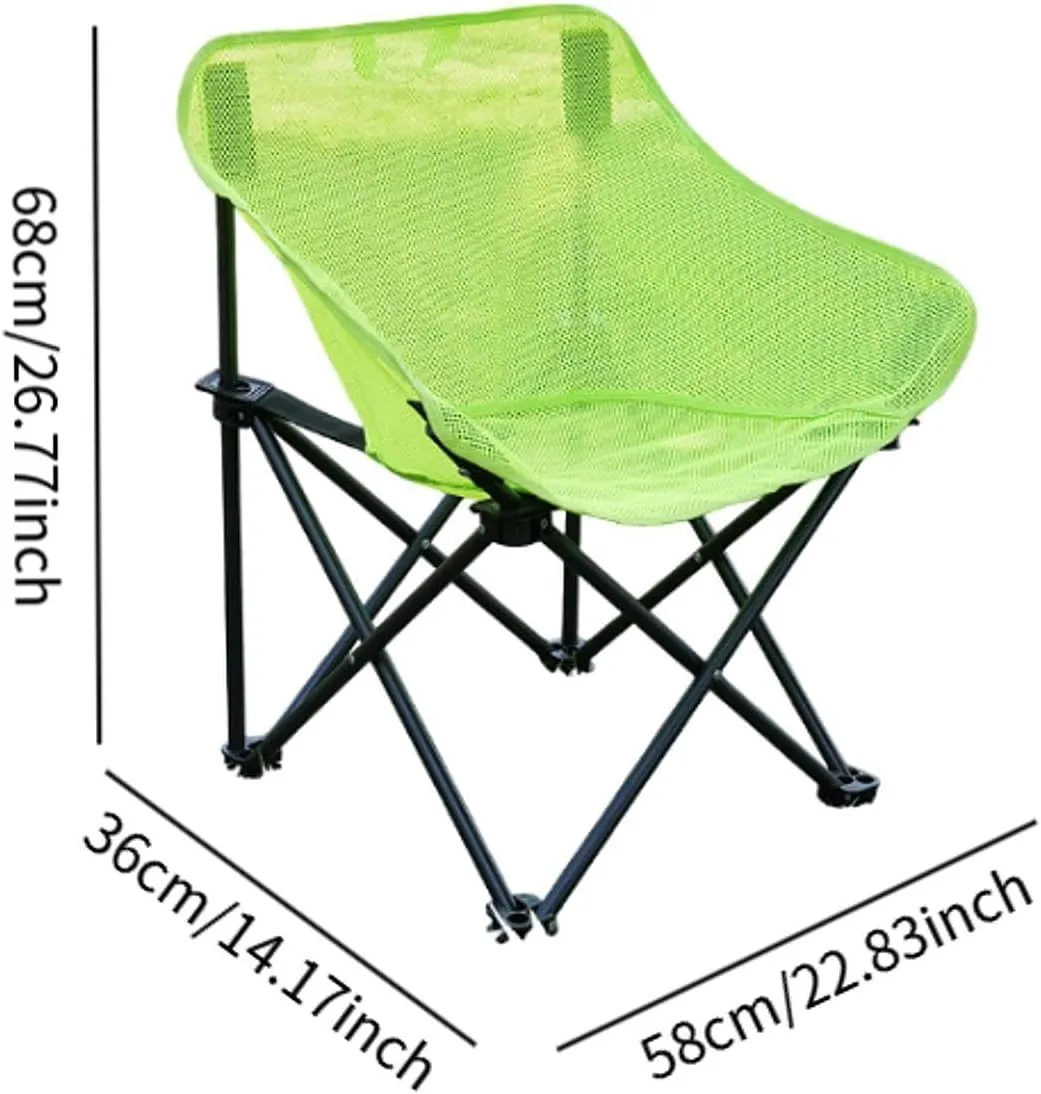 Folding Chair Camping Chair Foldable Heavy Duty Breathable with Carrying Bag for Adults for Yard Fishing Garden Hiking BBQ, Green