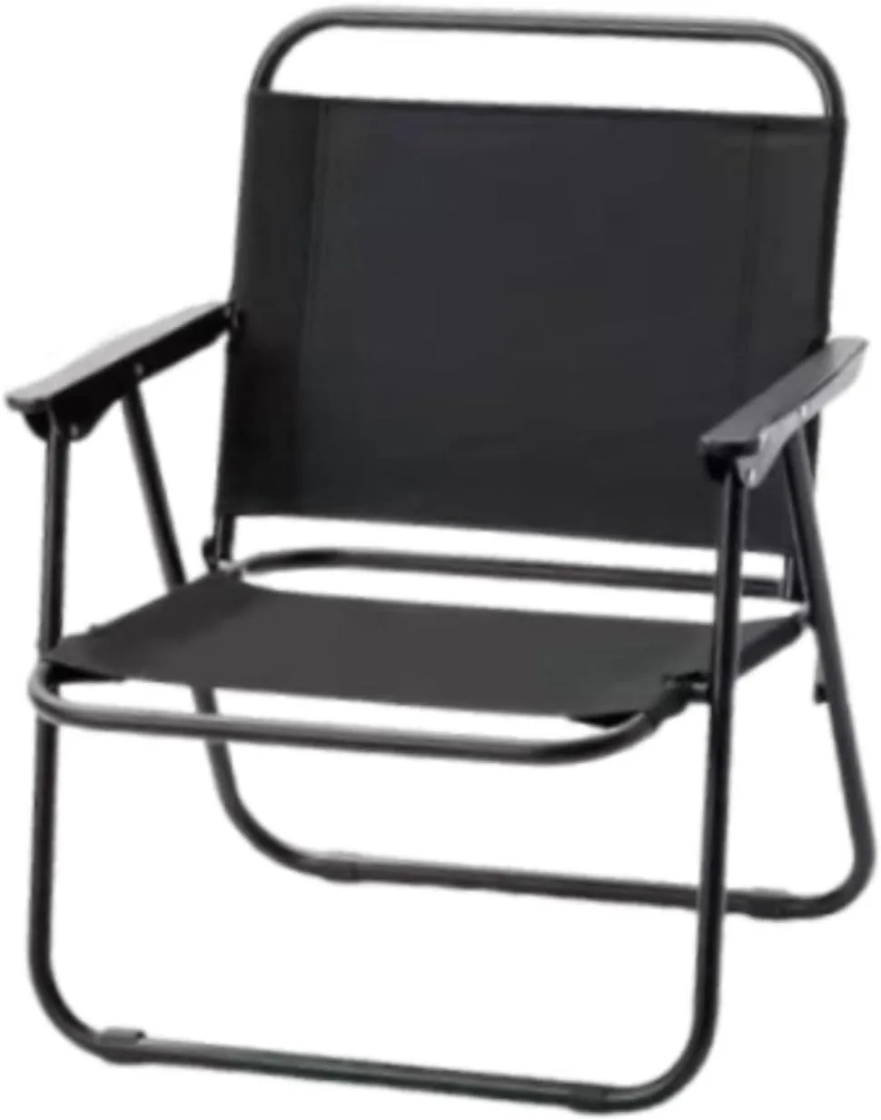 Folding Chair Fishing Chair Comfortable Recliner with Backrest Camping Chair Lounge Chair for Garden BBQ Outdoor Yard Travel, Black