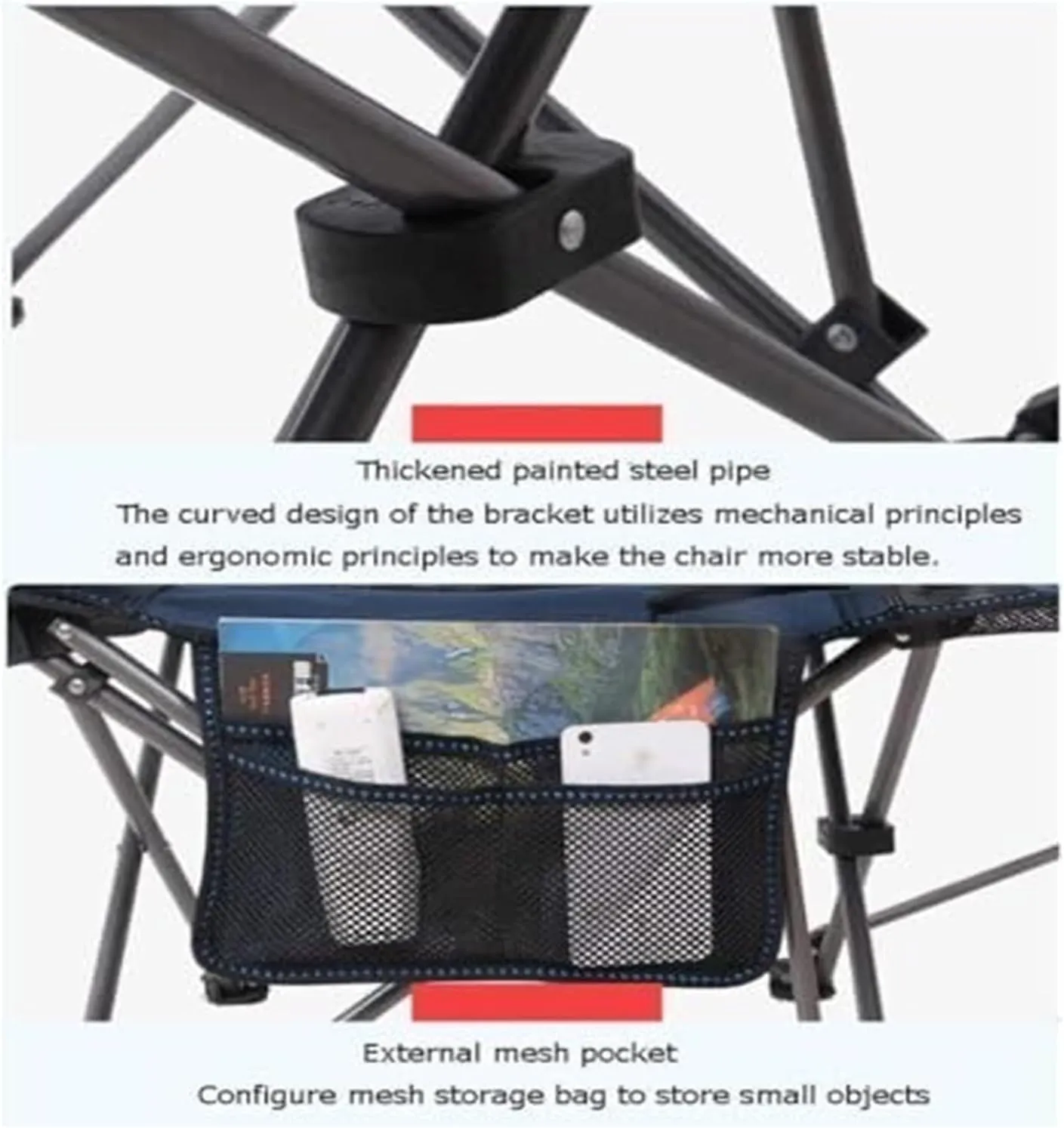 Folding Chair,Fishing Chair, Folding Camping Chair Portable Backpack Fishing Chair Leisure Stool Beach Leisure Chair Sports Chair(Orange Mesh)