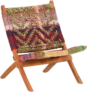 Folding Chindi Chair,Camping Chairs - Outdoors with a Folding Versatile Chair,Sports Chair,Outdoor Chair & Lawn Chair,for Camping Multicolors Fabric