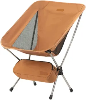 Folding Lawn Chair Ultralight Backpack Camping Chair Travel Hiking Foldable Portable Outdoor Beach Backpack Seat, Breathable Double-Sided Mesh Folding Chair(Orange,41 * 31 * 71cm)