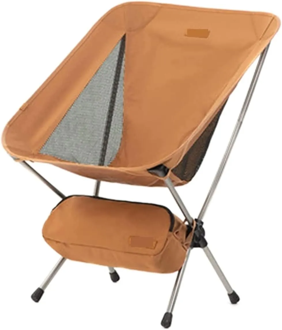 Folding Lawn Chair Ultralight Backpack Camping Chair Travel Hiking Foldable Portable Outdoor Beach Backpack Seat, Breathable Double-Sided Mesh Folding Chair(Orange,41 * 31 * 71cm)