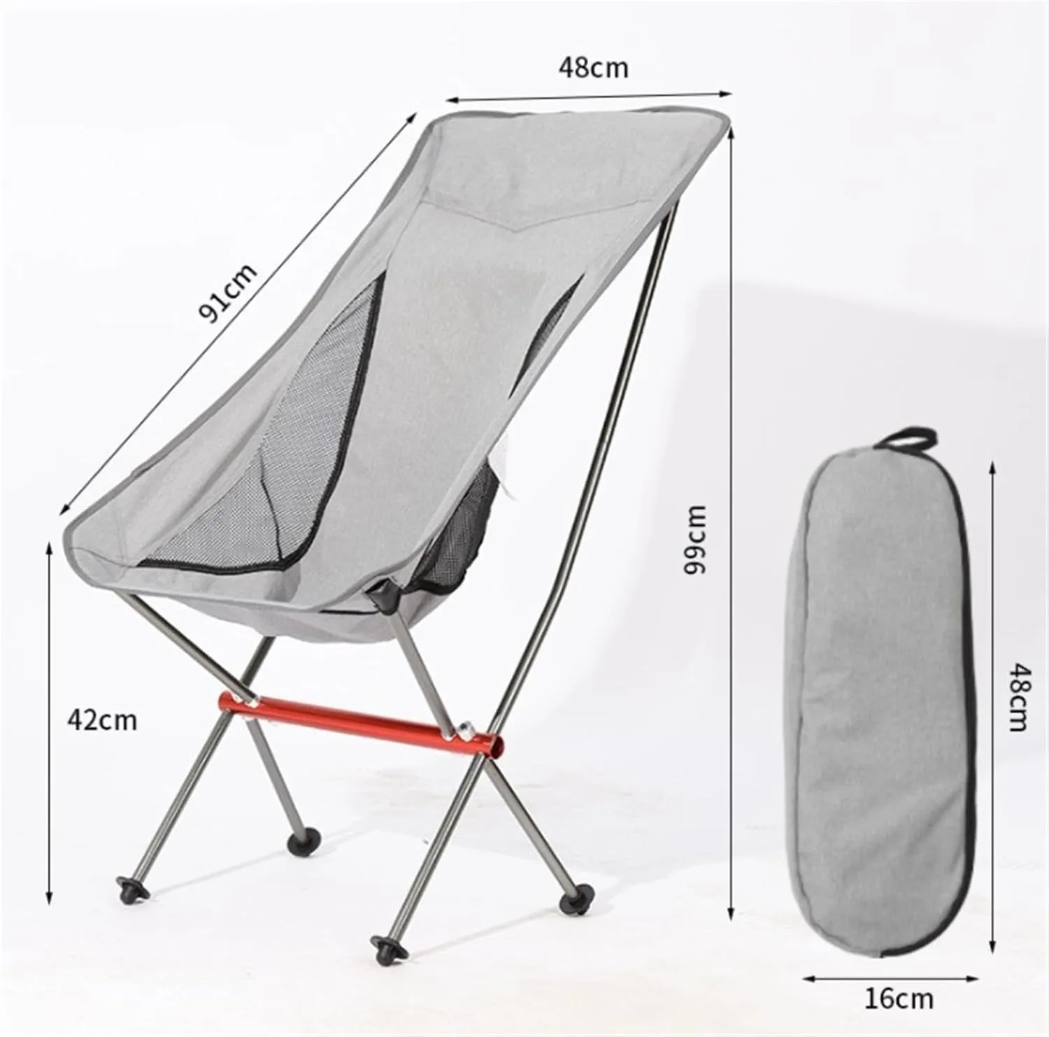Folding Lawn Chair Ultralight Foldable Camping Chair,Picnic Backrest Seat Folding Aluminum Alloy Stool Folding Chair(B), 91x48x99 cm